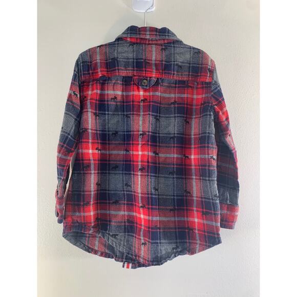 HATLEY Boy’s Flannel Button Down Shirt with Moose Print / Size: 4 - Picture 7 of 7